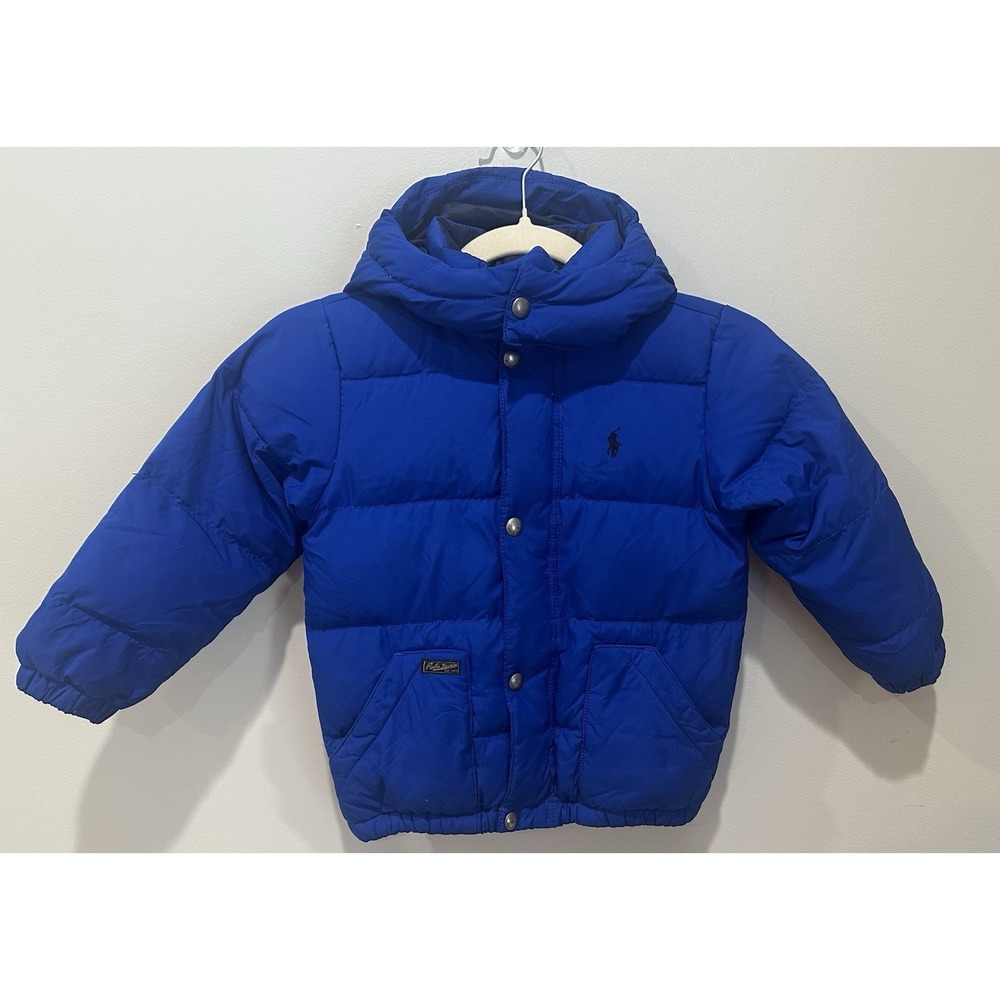 Polo Ralph Lauren Kids Toddler Down Puffer Jacket Blue Size 4T Hooded